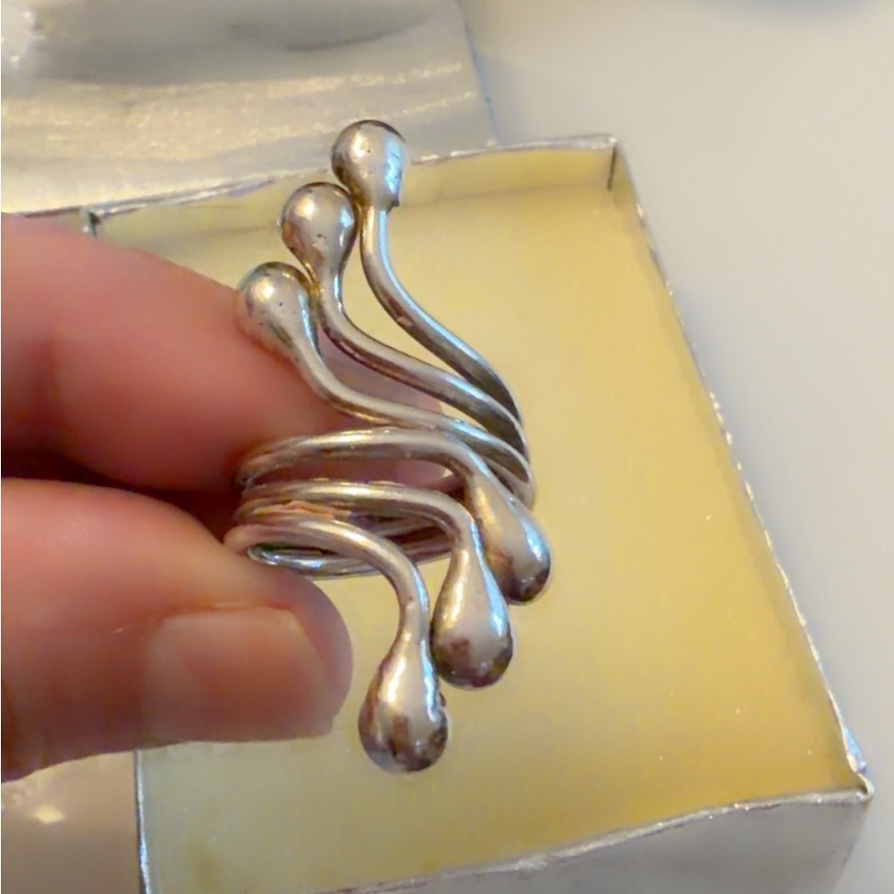 Unique Silver Statement Ring - image 2